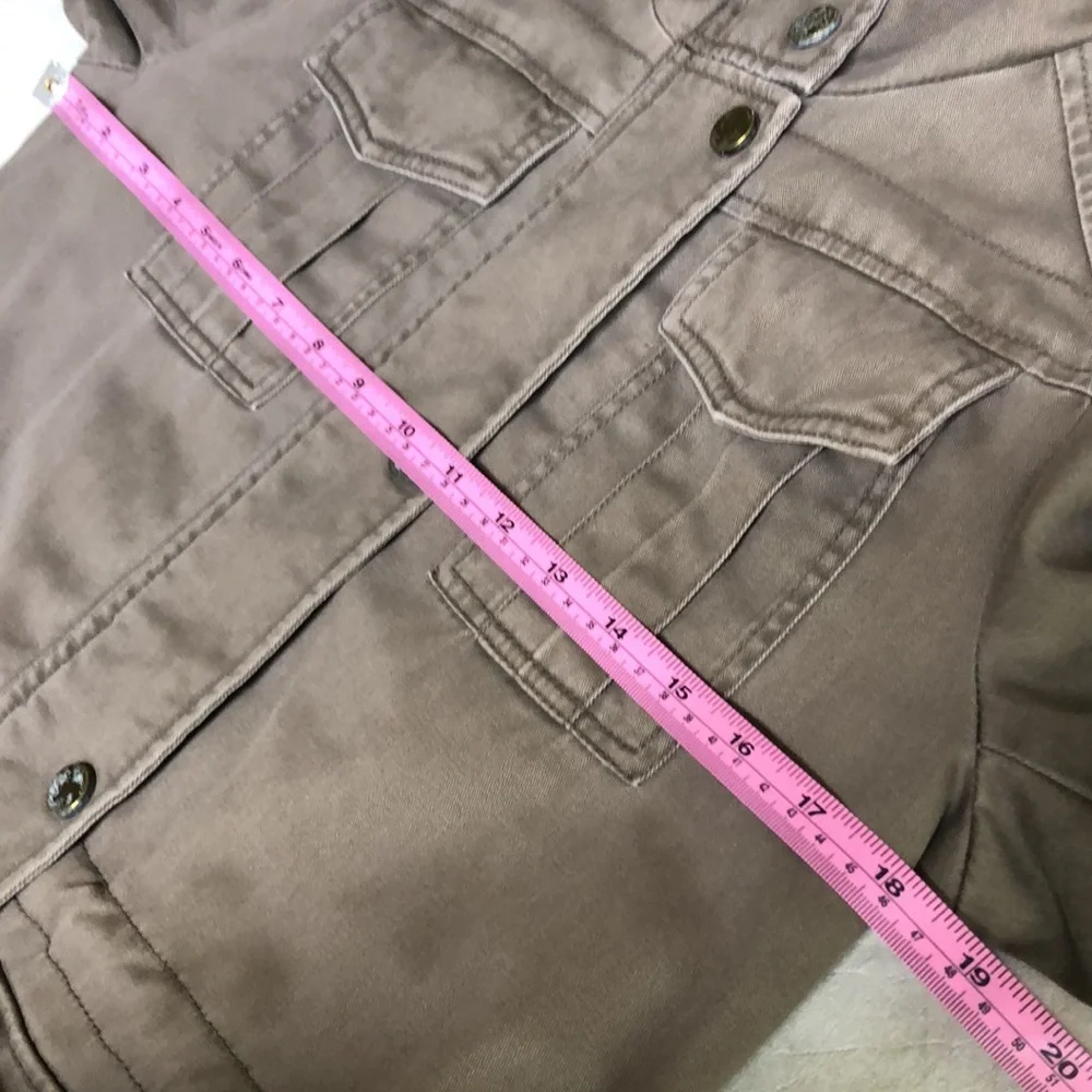 Lucky Brand Women’s Military Field Jacket Hood Full Zip Olive Green Size XS - Picture 6 of 14